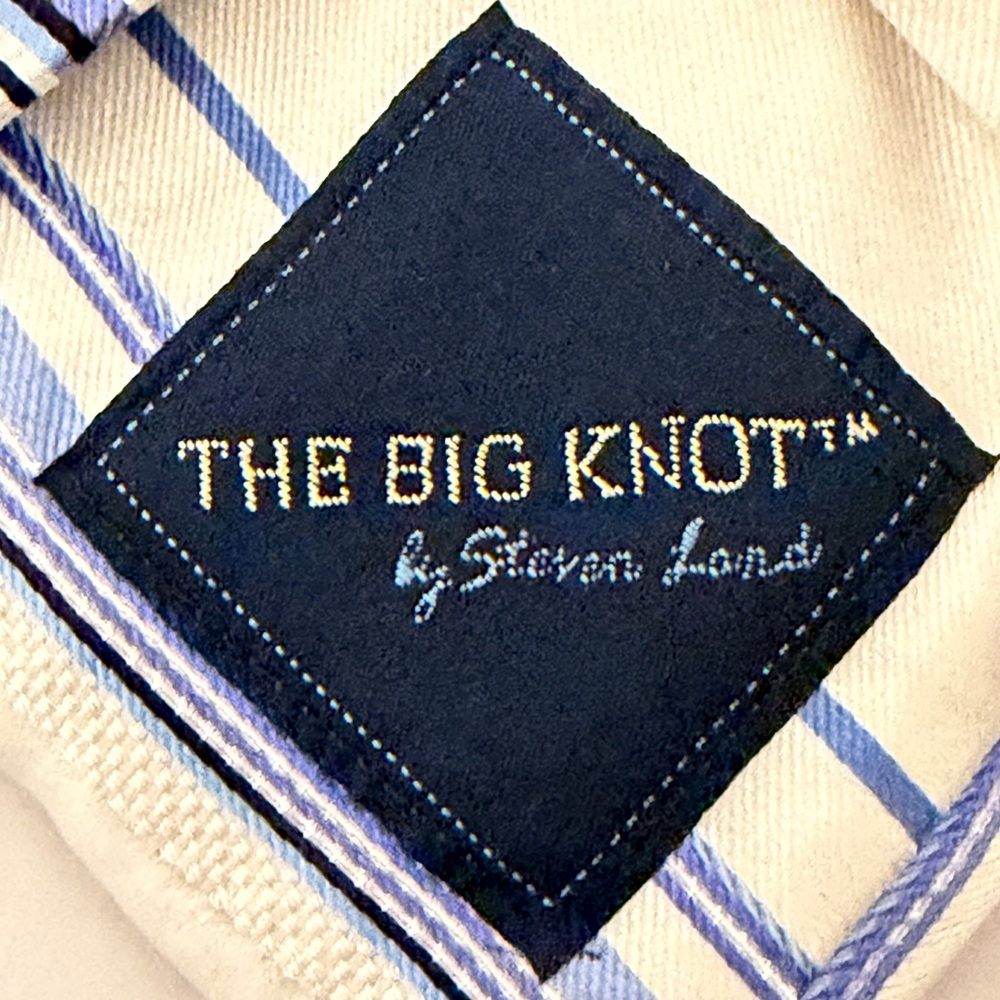 THE BIG KNOT Steven Land 100% Silk Necktie Classic Designer Side Striped Pattern